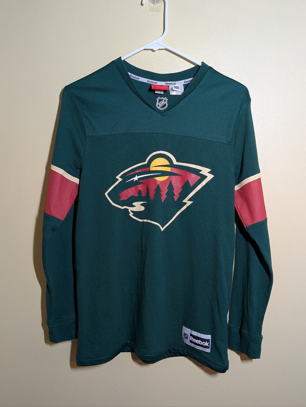 NHL Kids Minnesota Wild PARISE Hockey Long Sleeve Jersey T-Shirt Large
